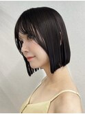 ぱつっとボブ×小顔効果◎長め顔周り