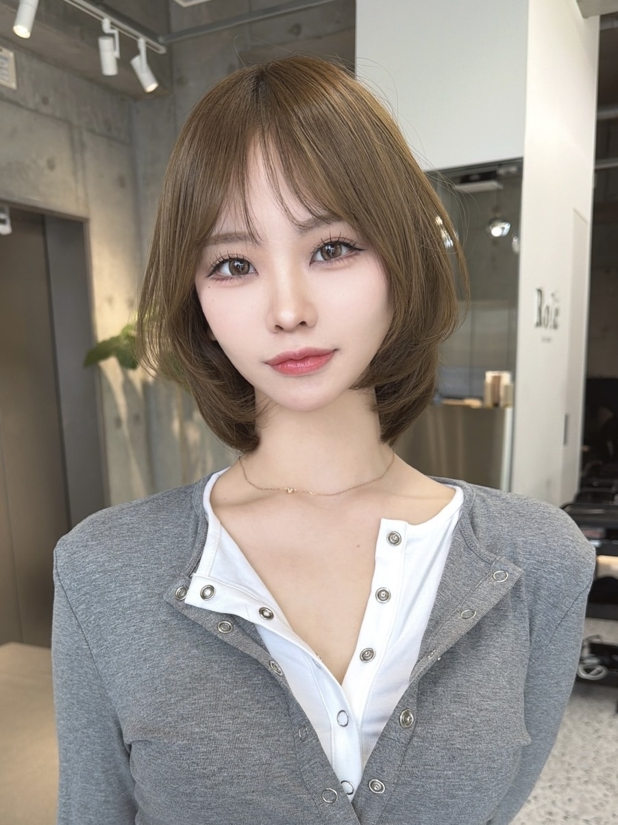 レイヤーカット小顔に見せるヘア/韓国ヘア/髪質改善/福岡/博多