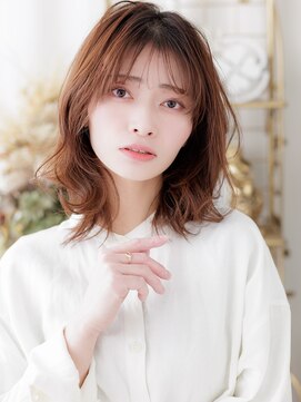 カバーヘア ブリス 戸田公園西口店(COVER HAIR bliss) モカブラウンブリーチなしミディアムレイヤーa戸田公園20代30代