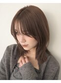 顔周りレイヤーカットくびれヘアミルクティーベージュカラー韓国