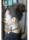 [結婚式にオススメ]　シンプルパーティーお団子ヘアセット