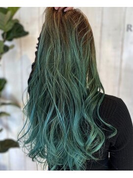 ロッコ 深谷店(ROCCO) #ケアブリーチ#ハイライト#カラーバター#グリーン#N.カラー