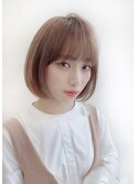 ボブショート ミニボブ 前下りボブ ヌーディベージュ 西大寺