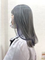 アトリエMAI 北千住 ブリーチ2回 透明感抜群◎ グレー×パープル#北千住美容室