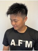 MEN'S HAIR スポーティ×刈り上げ×アップバング