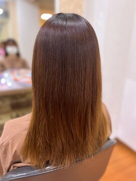 アークスヘアー ストレート透明感ライトオレンジベージュ美肌