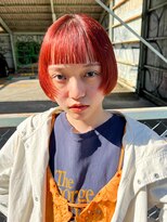 トゥコ(tuco)&nbsp;オレンジカラー　ミニボブ　前上がり　コンパクトショート