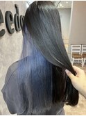 ブルーシルバーインナーカラー
