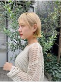 大人ショートボブ前髪ありミニボブ外ハネ丸顔面長絶壁 K0408