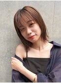 ミディアムレイヤーカットボブウルフ/10代20代/インナーカラー