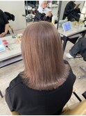ミルクティーベージュボブレイヤーカット夏ケアブリーチ所沢韓国