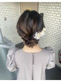 浴衣ヘア　浴衣アップヘア　シニヨンアレンジ　着物ヘア