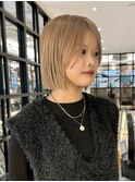 切りっぱなしBob/ハイトーンBob/クールベージュ@重里