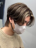バレイヤージュブリーチダブルカラーハイライトメッシュブリーチ