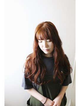 ビアージュ(Viage) :オレンジカラー　:ブリーチなし　:オン眉　:ウェーブヘア