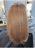 髪質改善ストレート×カラーで朝時短ヘア