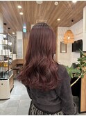 ブリーチ無ピンクブラウン＊レイヤーカット＊顔周りレイヤー
