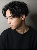 センターパート/波巻きパーマ/スパイラルパーマ/men's
