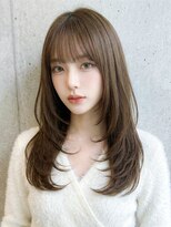 シュガーアンドソルト(SUGAR&SALT)&nbsp;【ミルクティーベージュ】韓国ロングレイヤー×薄透け前髪