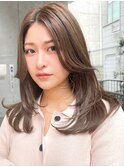 ミディアムレイヤーカット/くびれヘア/大人可愛い/20代30代40代