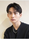 メンズショートセンターパートコンマバングカルマヘアシースルー