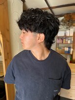 フランジェッタヘアー(Frangetta hair)&nbsp;人気のメンズパーマ「マレットヘア」♪担当野坂