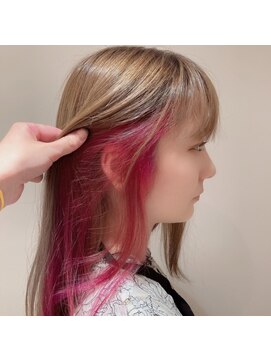 ネオヘアー 曳舟店(NEO Hair) ミルクティーベージュ×ピンク/曳舟インナーカラー髪質改善