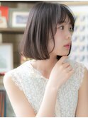 透明感グレージュカラーツヤ髪前下がりボブa川口20代30代40代