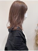 【ピンクベージュ】ミディアムレイヤー