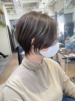 《30代40代》白髪ぼかしハイライト×前下がりボブ【イケダ】