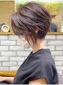 絶壁解消/ひし形/前下がり/大人ショートボブ/30代/40代★猪狩★