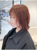 大人かわいい20代30代40代◎ボブウルフエギョモリピンクブラウン