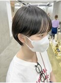 大人ショートボブマッシュショートカット丸みショート前髪あり