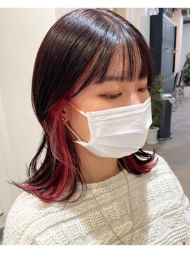 ツキ 横浜店(tuki) イヤリングカラーインナーカラーハイライトフェイスフレーミング