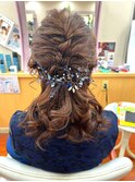 ハーフアップ♪ドレス　結婚式　パーティスタイル
