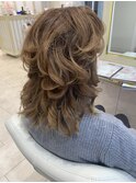 50代60代70代クセ毛風ロングウルフパーマレイヤーカットくびれ