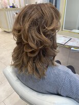 アッシュ 仙川店(Ash)&nbsp;50代60代70代クセ毛風ロングウルフパーマレイヤーカットくびれ