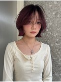 ハイトーンレイヤーボブミディアムレイヤーショートウルフボブ