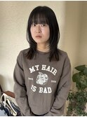 顔周りレイヤー　ミディアムウルフ