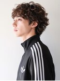韓国マッシュ スペインカール スパイキーショートブルーブラック
