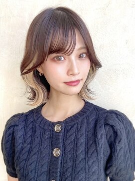 サーパス(Surpass) 【SHIHO】くびれボブ／外ハネ/インナーカラー/20代30代◎立川