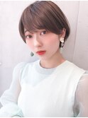 Say.ショートボブホワイトグレージュ地毛風ストレートミニボブ