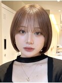 アプリコットオレンジくびれヘアハイライトカラー名古屋ショート