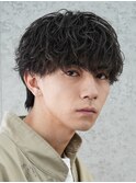 横浜西口シャドウパーマメンズマッシュウルフカット波巻きパーマ