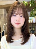 ミディアム20代30代大人可愛いひし形ふんわりレイヤー【平島】