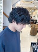 メンズツイストスパイラルパーマ無造作マッシュ