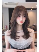 ケシキ 表参道 原宿(kesiki.)&nbsp;ミディアムレイヤー顔周りレイヤーハッシュカット韓国ヘア