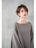 大人かわいい☆耳かけショートボブ×グレージュ
