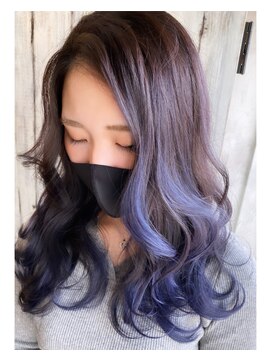 ヘアスタジオニコ(hair studio nico...) ラベンダーバレイヤージュ色落ちシルバー