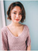 ナチュラルかきあげボブ